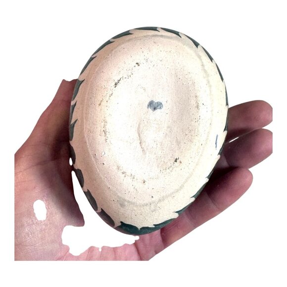 Vintage Floral Mexican Talavera Ceramic Egg-Shaped Trinket Box Jewelry Rings - Picture 8 of 10